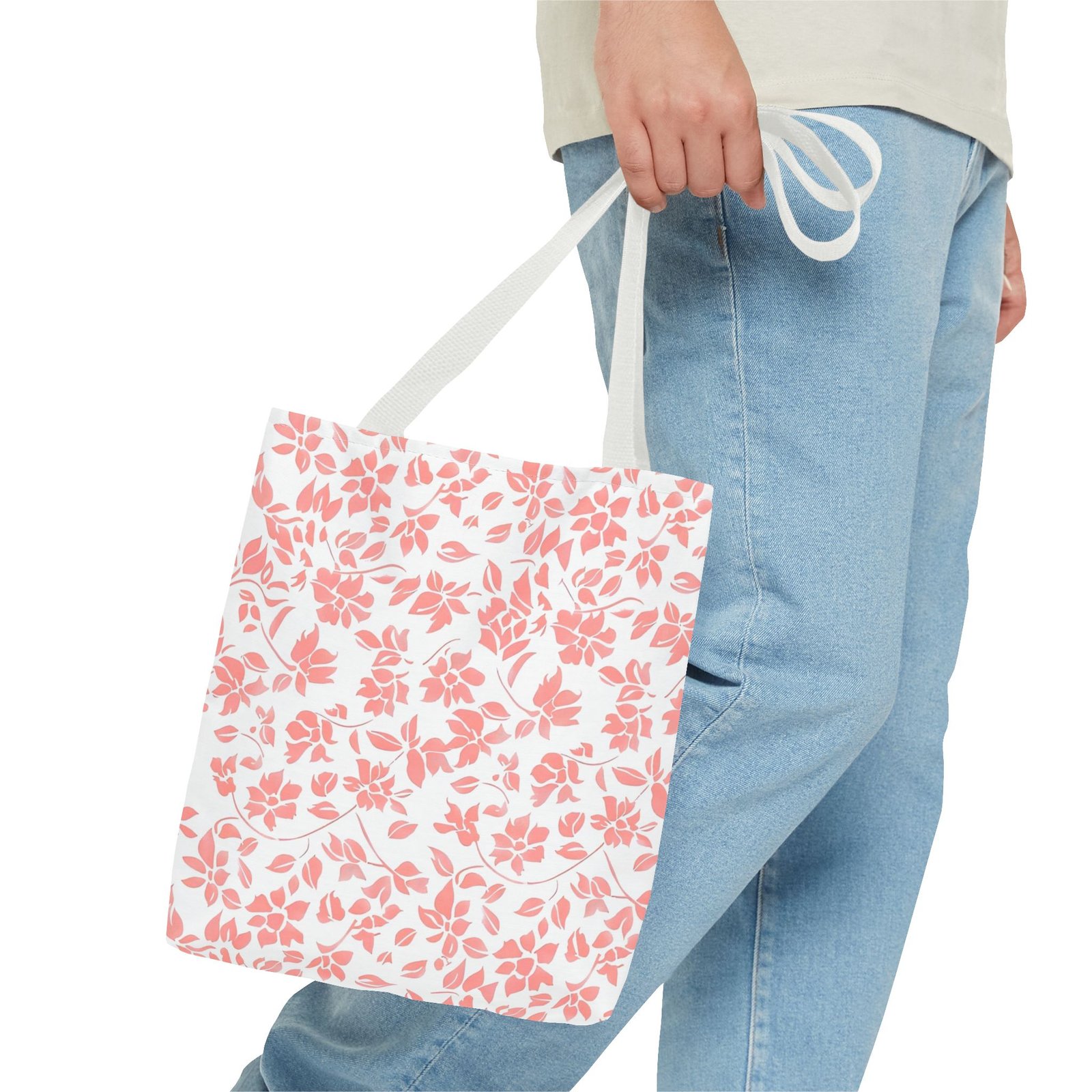 Floral Tote Bag, Pink Blossom Design, Eco-Friendly Shopping Bag, Elegant Market Tote, Spring Gift Idea for Her - Image 3