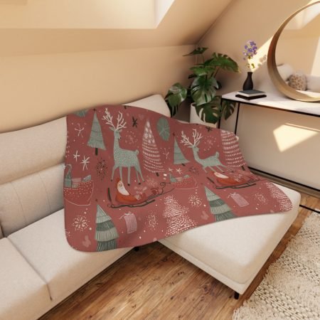 Cozy Holiday Sherpa Blanket, Winter Decor, Christmas Gift, Snuggly Throw, Festive Home Accessory