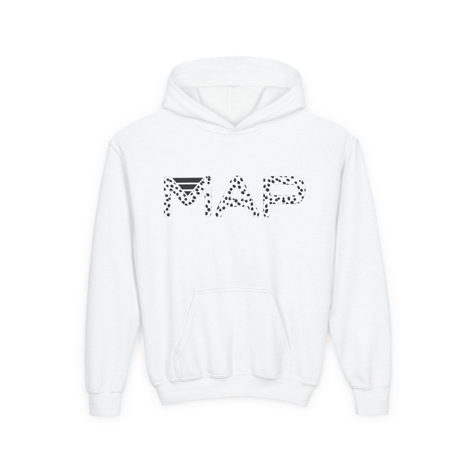 Stylish Youth Hoodie with MAP Design, Cozy Pullover for Teens, Perfect for Casual Wear, Gifts for Birthdays, Holidays