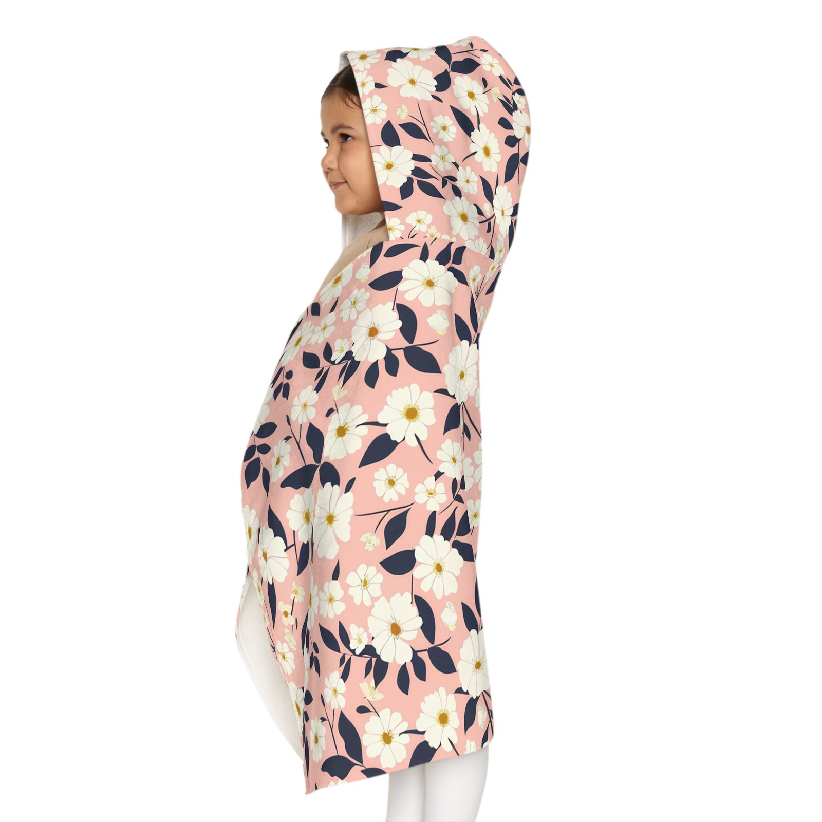 Adorable Floral Youth Hooded Towel, Kids Bath Towel, Beach Towel, Cute Hooded Towel, Gift for Kids, Summer Swim Accessory - Image 3