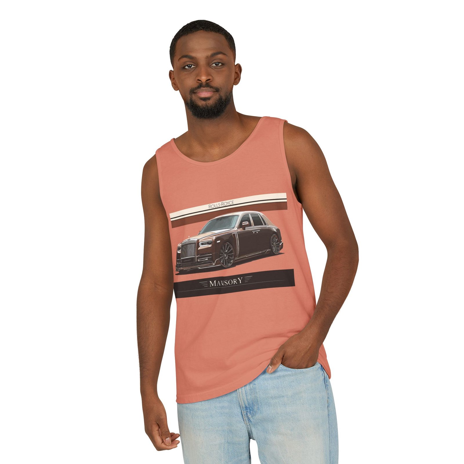 Luxury Car Graphic Unisex Tank Top, Casual Summer Wear, Perfect Gift for Car Enthusiasts, Birthday, Father's Day, Car Show Merchandise - Image 4