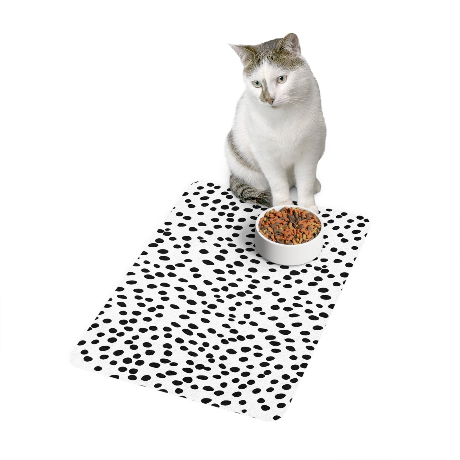 Stylish Pet Food Mat for Messy Eaters, Non-Slip Dog Food Mat, Cat Feeding Mat, Washable Pet Mat, Modern Pet Decor - Image 2