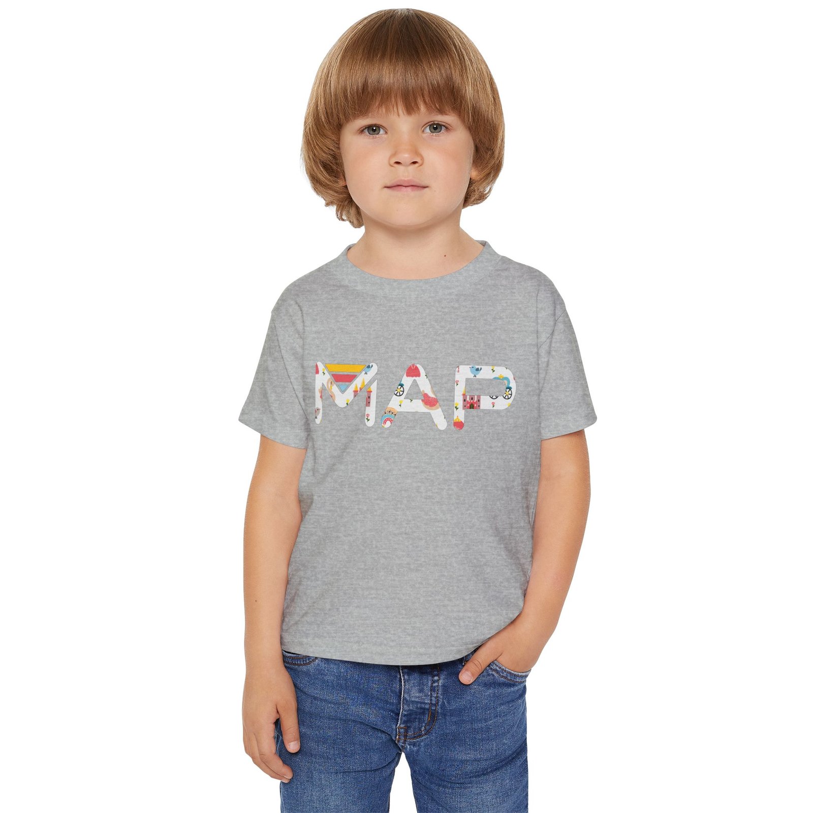 Colorful MAP Toddler T-shirt, Cute Kids Tee, Travel Gift, Adventure Apparel, Toddler Summer Top - Image 2