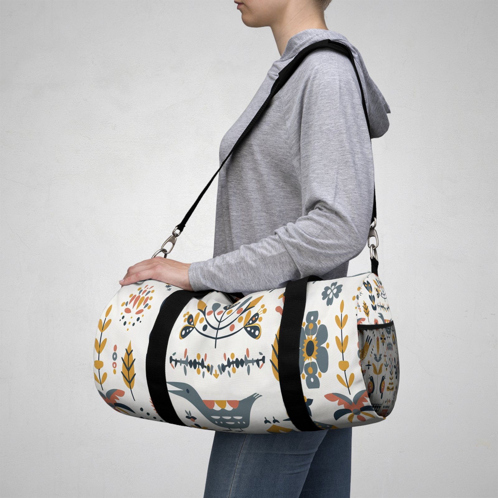 Floral Pattern Duffel Bag | Stylish Travel Tote, Gym Bag, Weekend Getaway, Gift for Her, Unique Overnight Bag - Image 10
