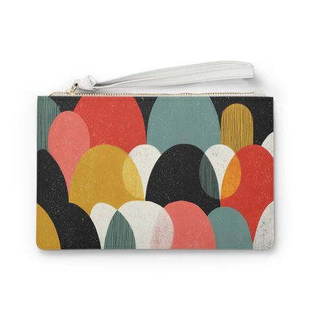 Colorful Geometric Clutch Bag, Stylish Wristlet for Parties, Chic Accessory for Everyday Use, Unique Gift for Her, Modern Design Clutch