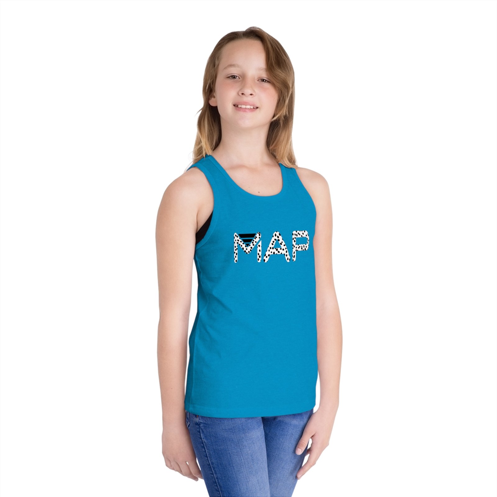 Kid's Jersey Tank Top with MAP Design - Fun Summer Style, Perfect for Playtime, Beach Days, or Family Outings, Kids Fashion, Summer Wardrobe - Image 4