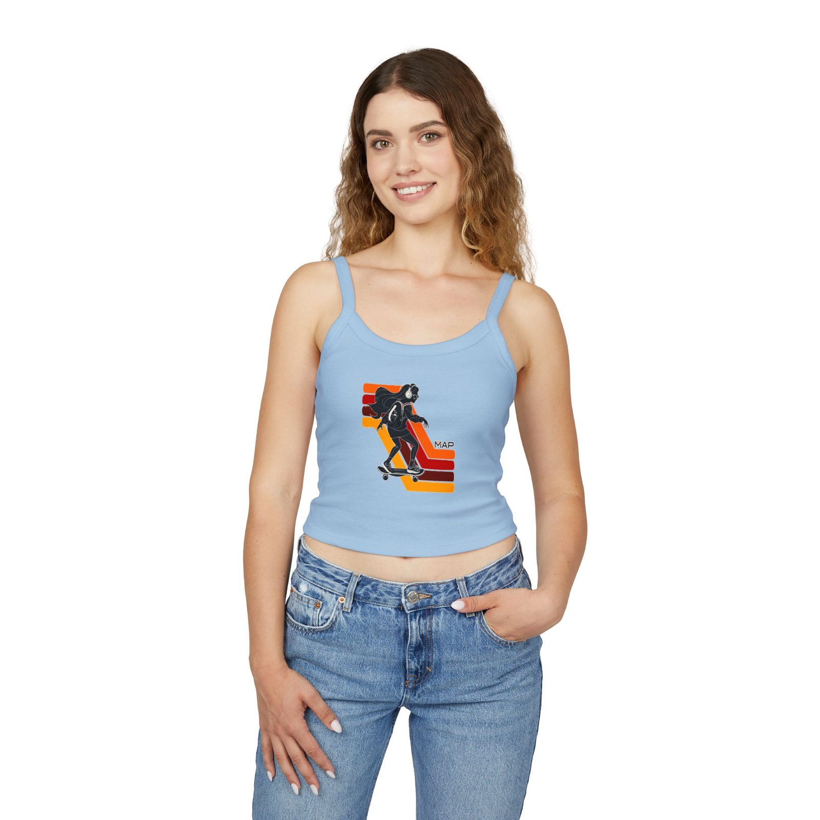 Retro Skateboard Tank Top for Women, Summer Top, Stylish Casual Wear, Gifts for Skaters, Vintage Vibe Clothing (Copy) - Image 3