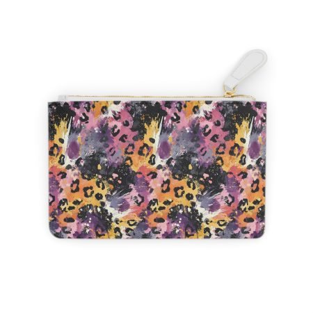 Vibrant Leopard Print Mini Clutch Bag - Stylish Pouch for Night Out, Makeup, Events, Gifts, Accessories