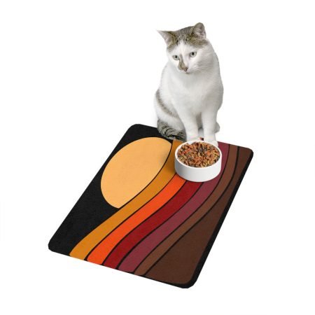 Stylish Pet Food Mat, Vibrant Sunset Design for Dog and Cat Bowls, Pet Feeding Station Decor, Unique Gift for Pet Lovers (Copy)