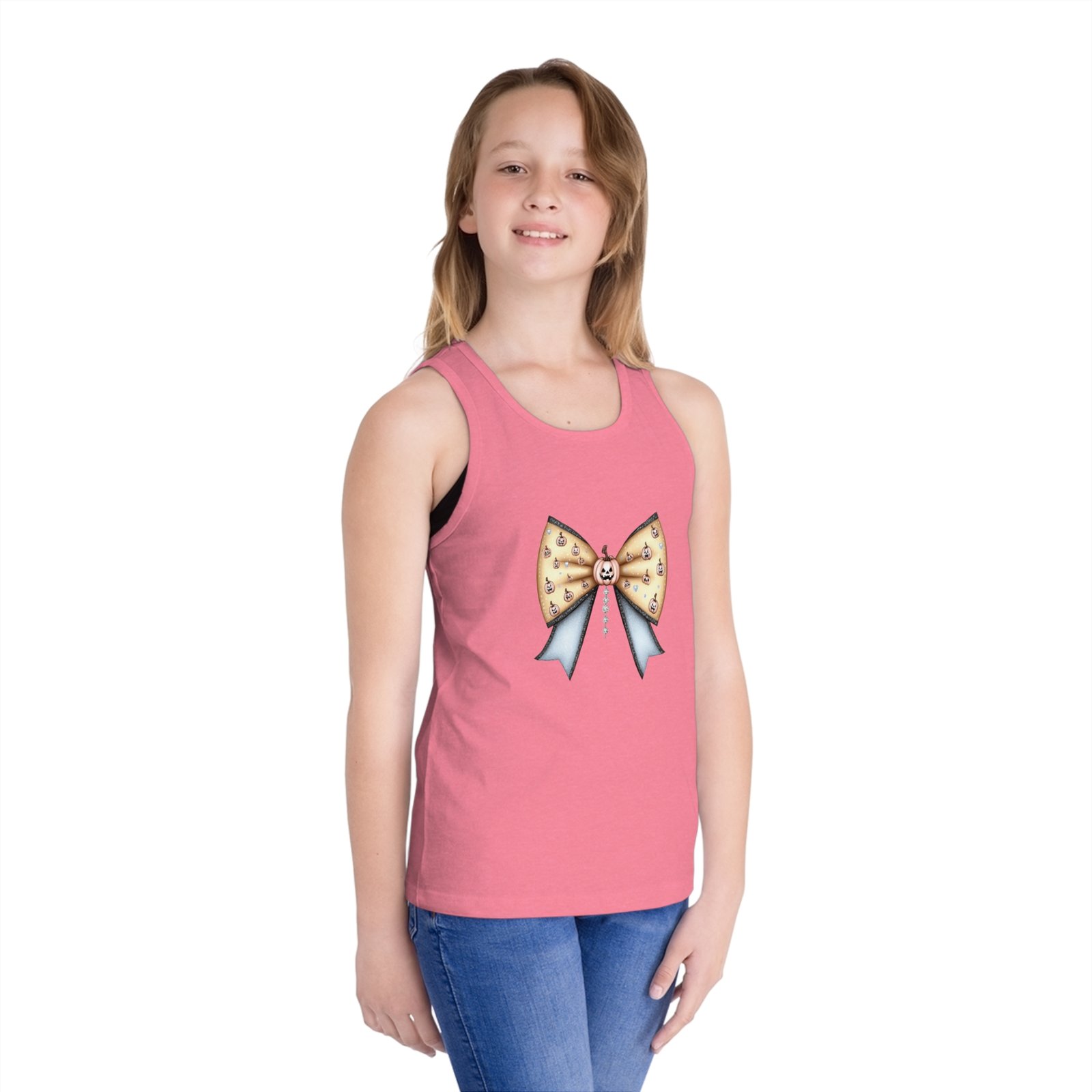 Whimsical Bow Kid's Jersey Tank Top | Fun Summer Tee, Cute Gift for Kids, Birthday, Everyday Wear, Playtime Apparel - Image 5