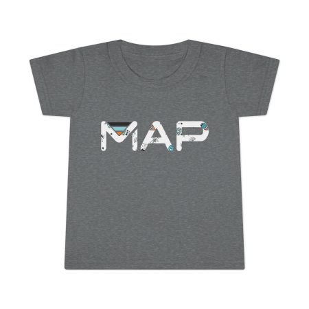 Toddler T-Shirt with Colorful 'MAP' Design, Cute Gift for Kids, Travel-Inspired Apparel, Fun Playdate Outfit, Birthday Present