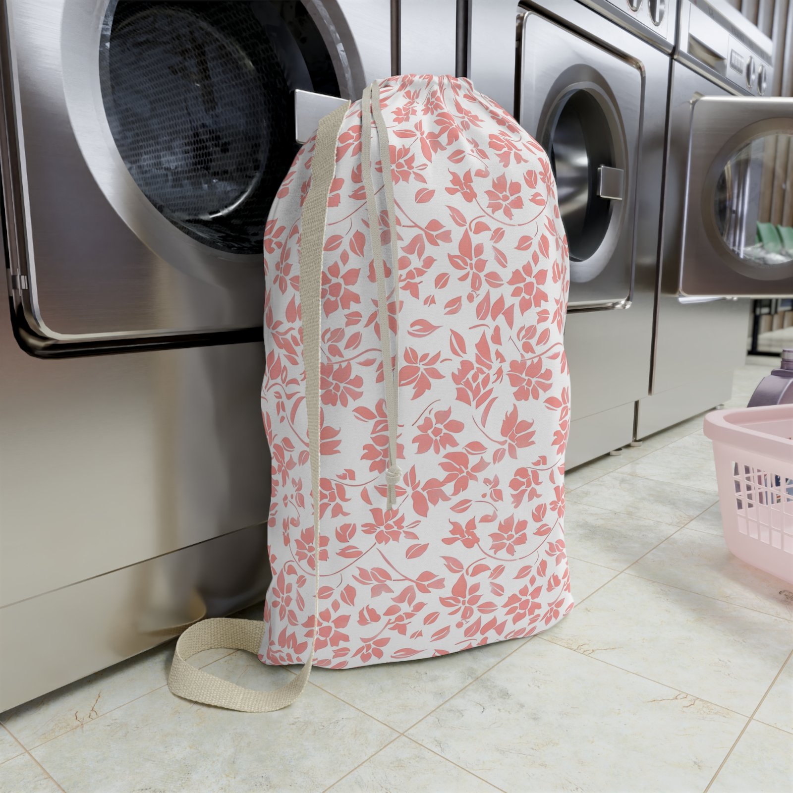 Floral Laundry Bag, Stylish Organizer, Gift for College Students, Home Decor, Laundry Room Essentials - Image 3