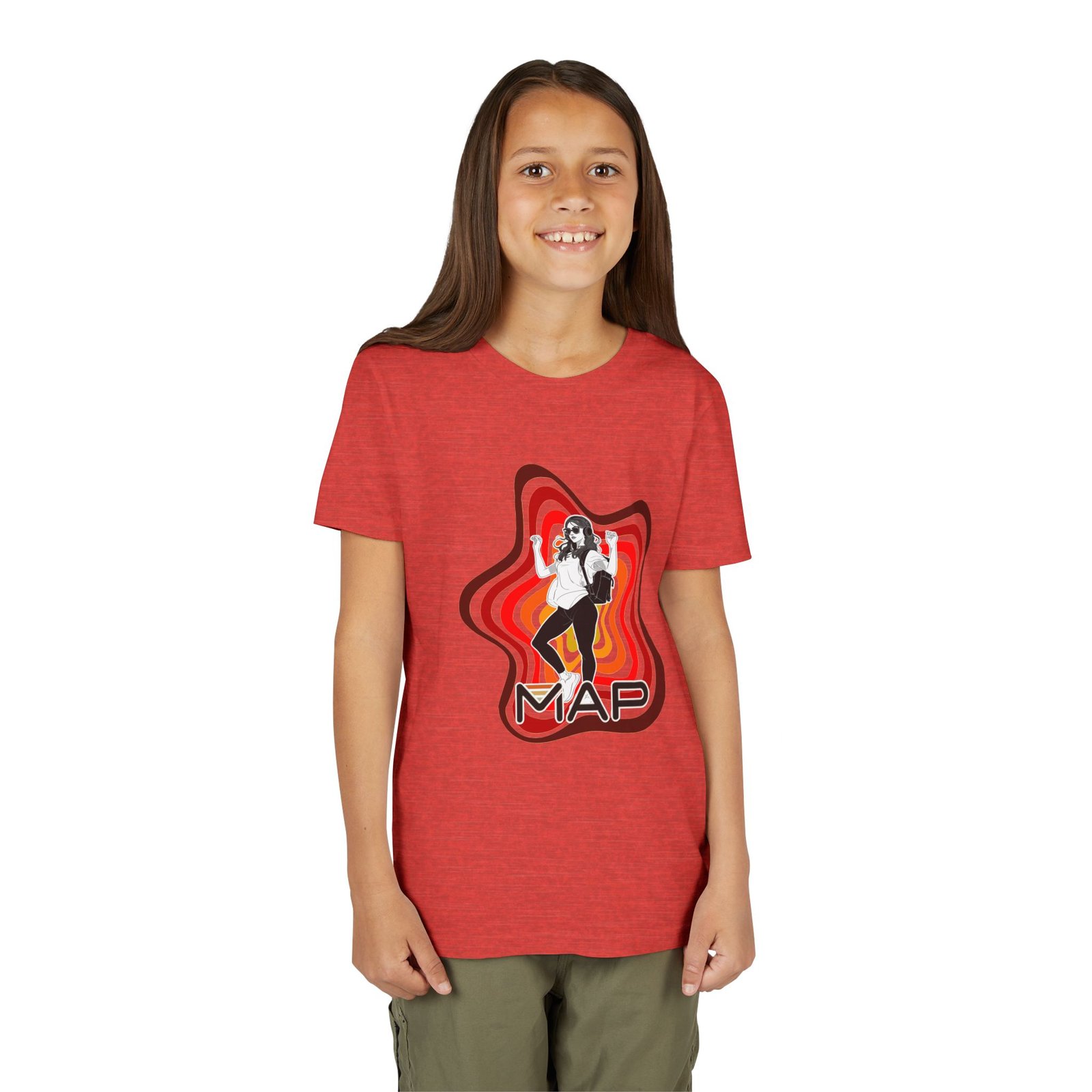 Retro Map Youth Tee, Cool Short Sleeve Shirt, Vintage Style Kids T-Shirt, Trendy Graphic Tee for Tweens, Fun Gift for Young Explorers - Image 25