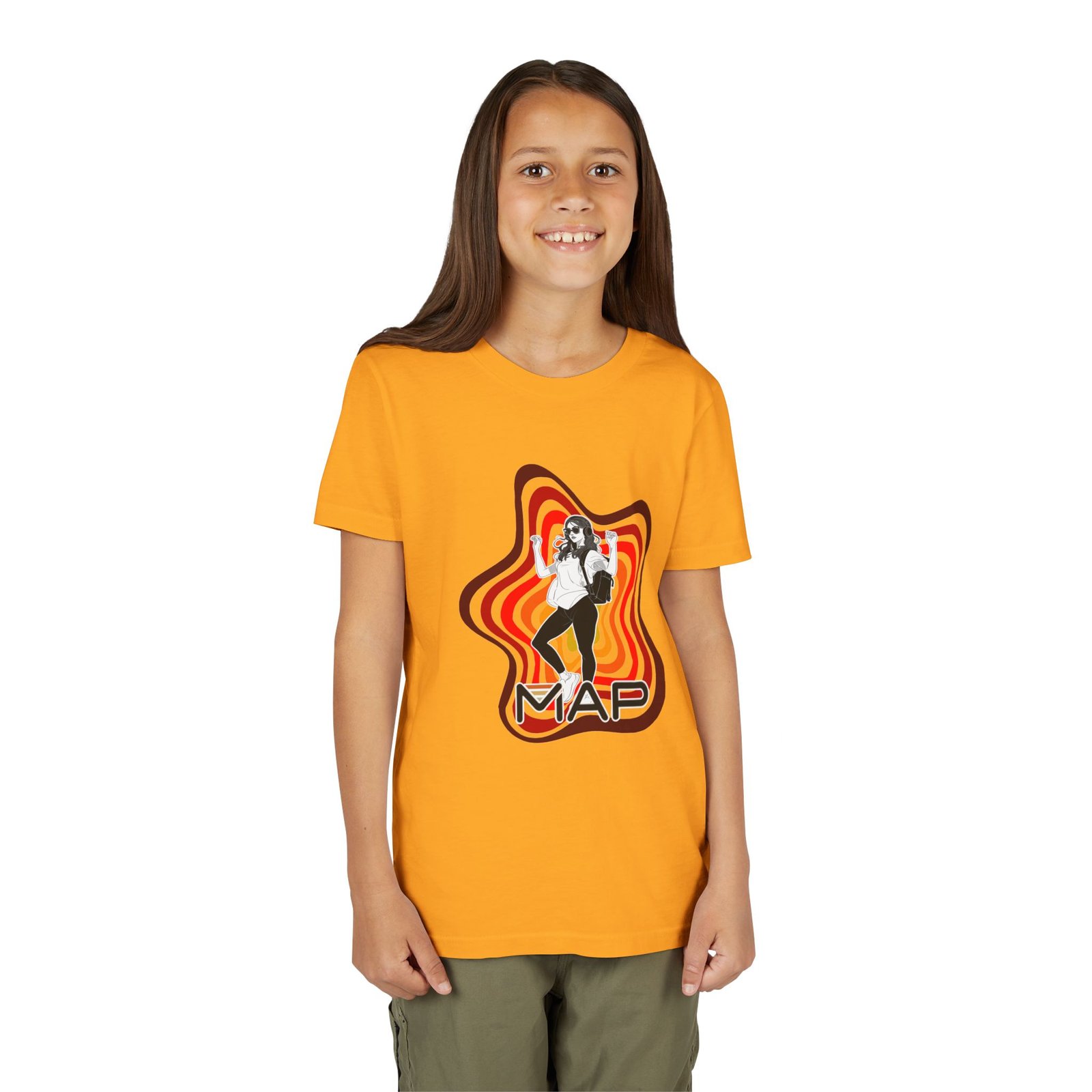 Retro Map Youth Tee, Cool Short Sleeve Shirt, Vintage Style Kids T-Shirt, Trendy Graphic Tee for Tweens, Fun Gift for Young Explorers - Image 8