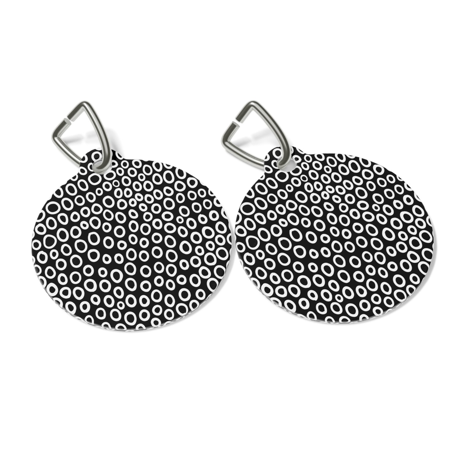 Chic Pet Tag, Stylish Dog ID Tag, Customizable Pet Accessory, Unique Collar Tag, Monochrome Dog Charm - Image 4