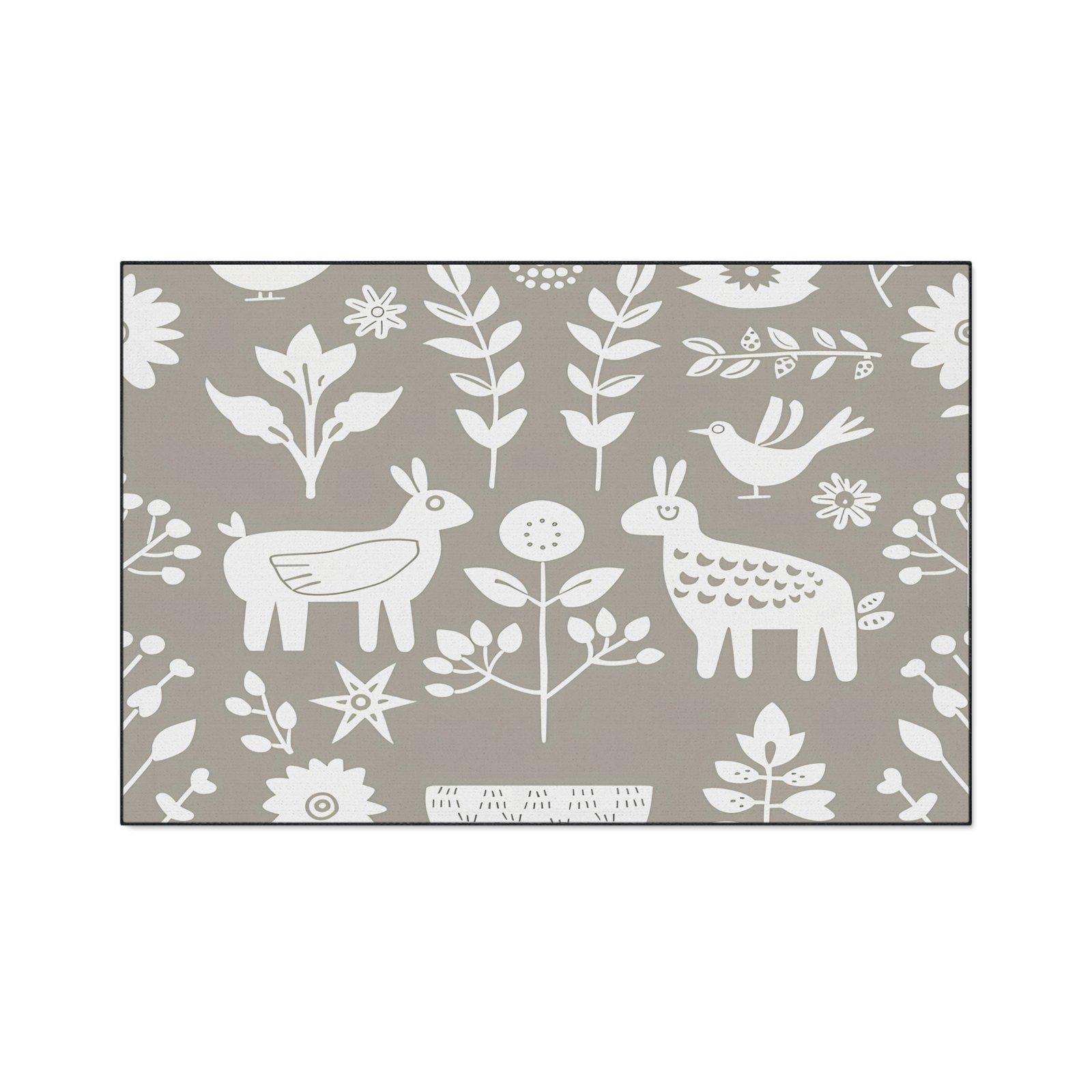 Chic Floral Heavy Duty Floor Mat for Home Decor, Outdoor Rug, Kitchen Mat, Eco-Friendly Flooring, Cute Animal Design - Image 3