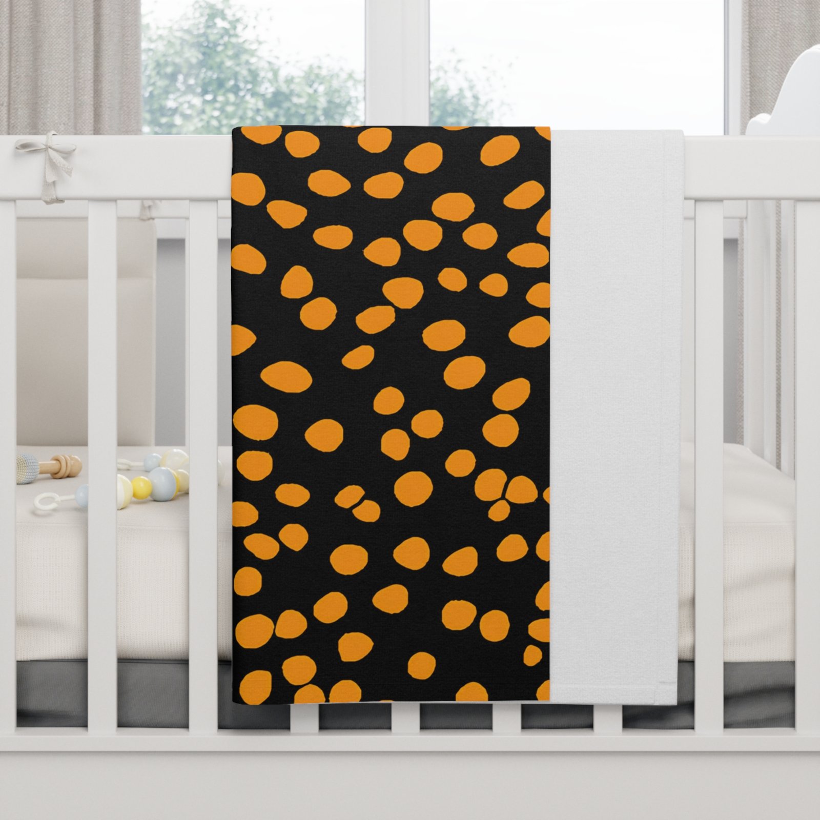Cozy Fleece Baby Blanket, Soft Infant Throw, Nursery Bedding, Halloween Baby Gift, Modern Baby Blanket, Cute Baby Shower Present