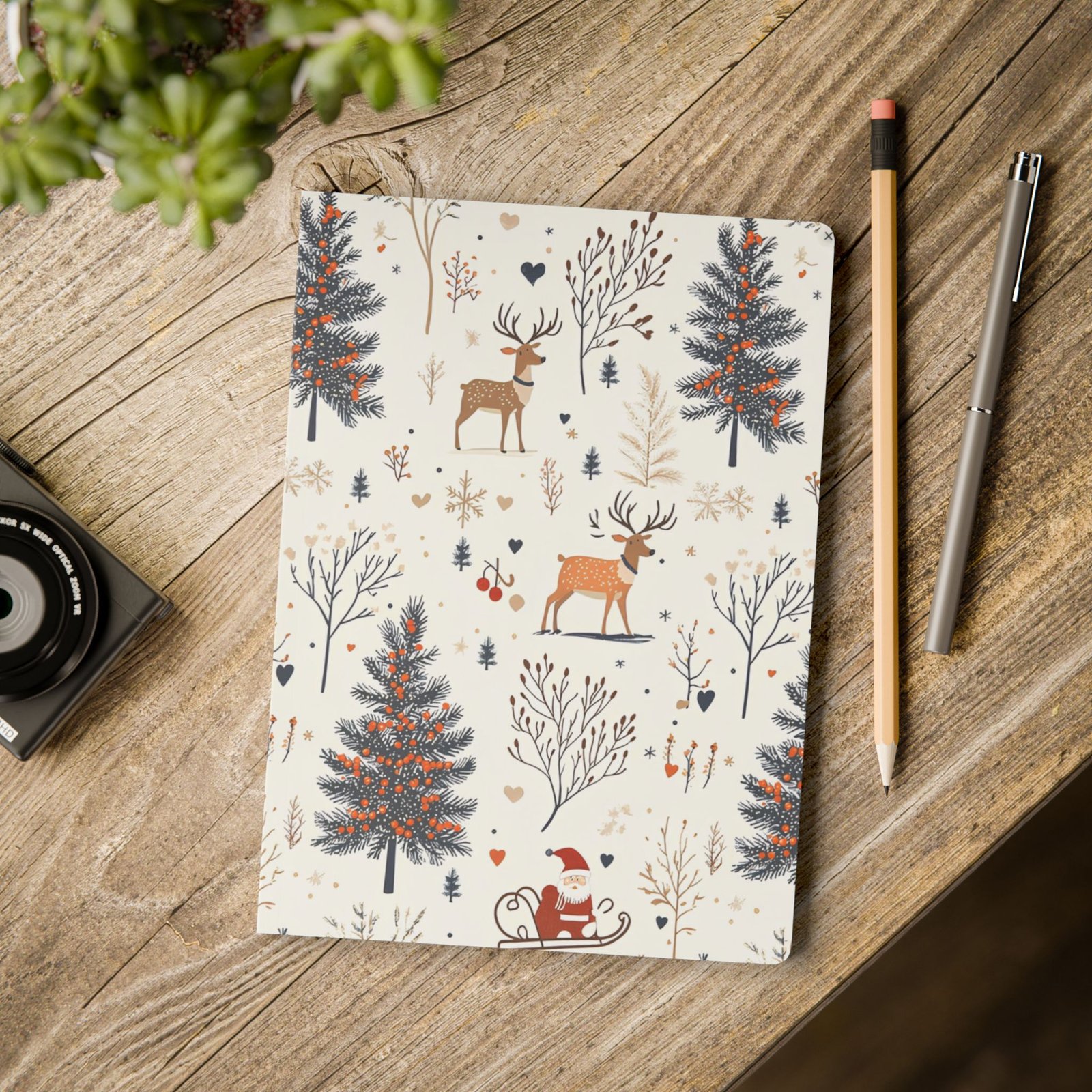 Festive Woodland Softcover Journal for Holiday Planning, Gift Idea for Journaling, Christmas Decor, Winter Magic, Nature Lover's Notebook - Image 10