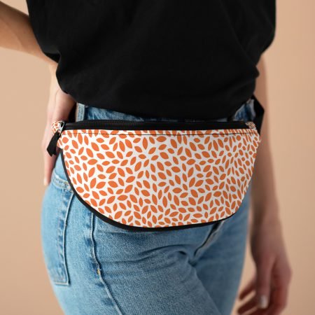 Chic Leaf Print Fanny Pack, Trendy Waist Bag, Festival Gear, Everyday Use, Travel Companion, Fashion Accessory
