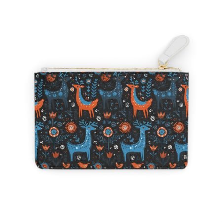 Whimsical Forest Mini Clutch Bag | Cute Animal Print Pouch for Travel, Makeup, Gifts, Festivals, Home Decor