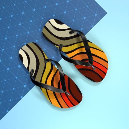Retro Colorful Flip Flops for Beach Days, Summer Footwear, Poolside Sandals, Vacation Essentials, Trendy Summer Accessories