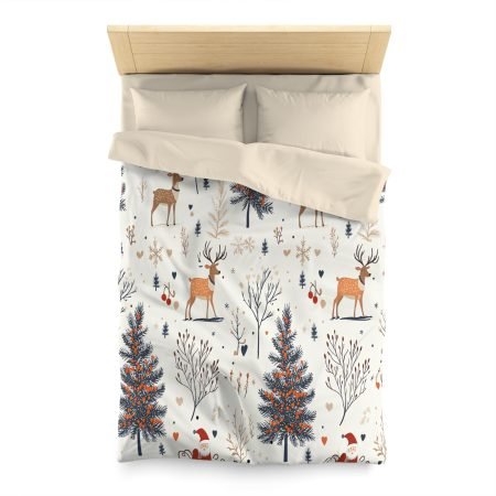 Cozy Holiday Microfiber Duvet Cover, Festive Bedding, Winter Home Decor, Christmas Bedroom, Soft Throw Cover