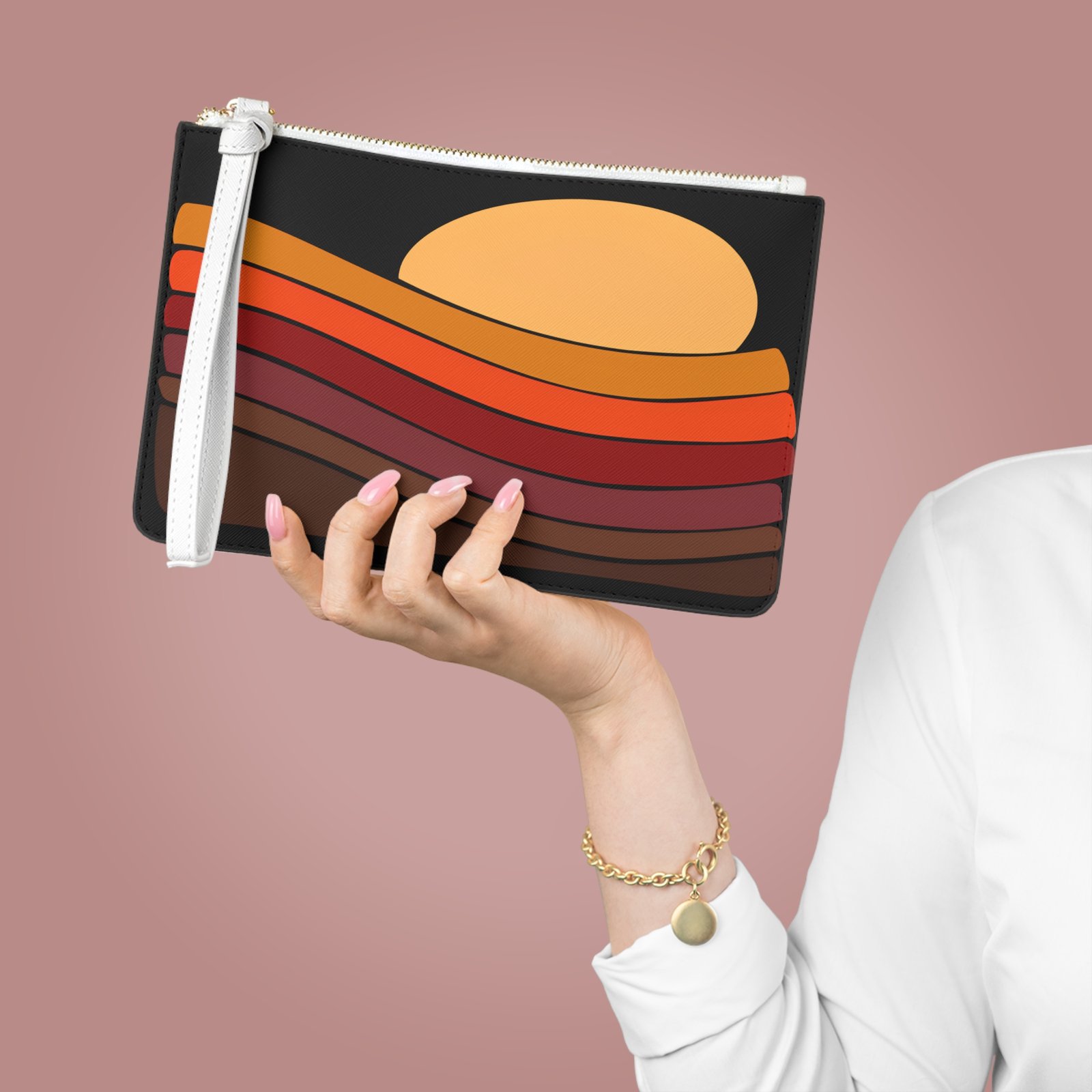 Sunset-Inspired Clutch Bag, Vibrant Evening Purse, Boho Accessory, Travel Makeup Case, Eco-Friendly Gift, Festival Ready - Image 2