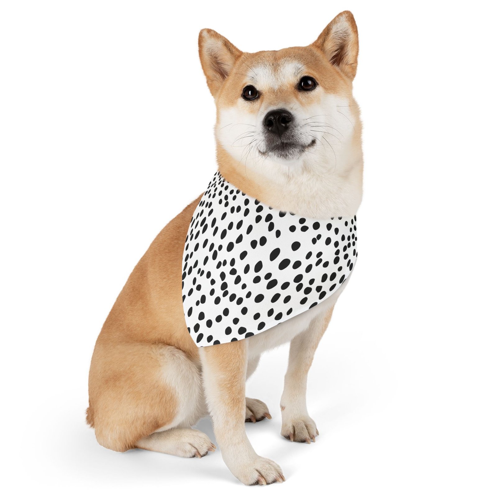Stylish Pet Bandana Collar, Trendy Dog Accessory, Black and White Polka Dot Design, Perfect for Pets, Pet Fashion, Doggie Bandana