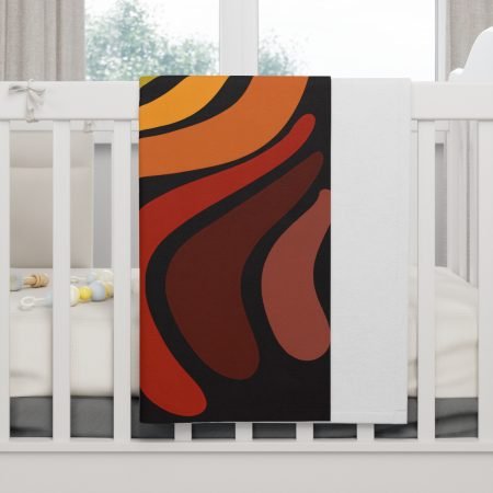 Stylish Retro Fleece Baby Blanket, Cozy Infant Throw, Modern Nursery Decor, Gift for Baby Shower, Soft Vintage Pattern