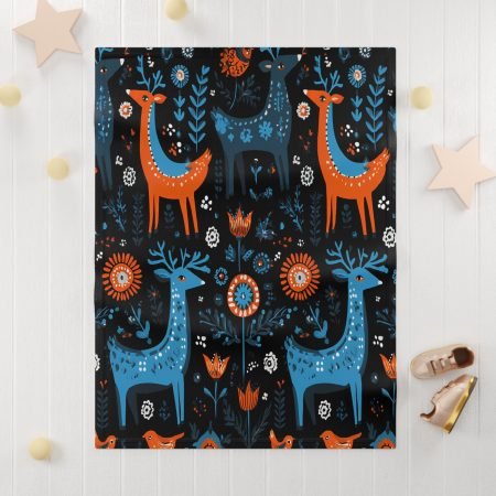 Whimsical Forest Animals Baby Blanket, Soft Fleece Baby Blanket for Nursery, Kids Room Decor, Baby Shower Gift, Cozy Throw for Little Ones