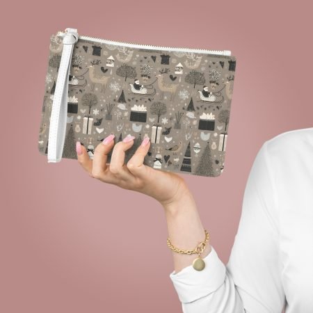 Cozy Holiday Clutch Bag, Winter Accessory, Cute Gift for Her, Festive Pouch, Christmas Party Essential