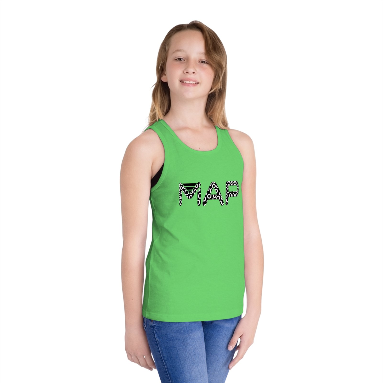Kids' Graphic Jersey Tank Top - MAP Design, Summer Wear, Everyday Comfort, Cute Gift Idea, Outdoor Fun - Image 3