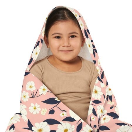Adorable Floral Youth Hooded Towel, Kids Bath Towel, Beach Towel, Cute Hooded Towel, Gift for Kids, Summer Swim Accessory