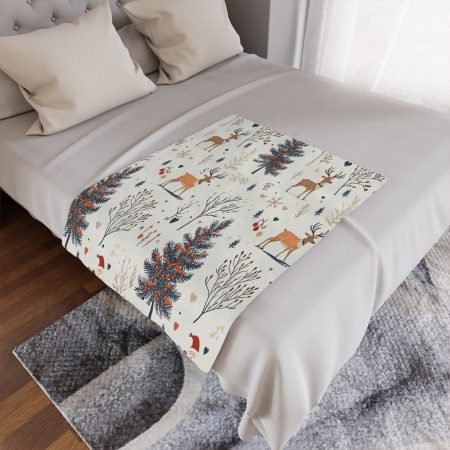 Cozy Winter Minky Blanket | Soft Fleece Comfort, Perfect for Snuggling, Holiday Decor, Gift for Christmas, Kids & Adults