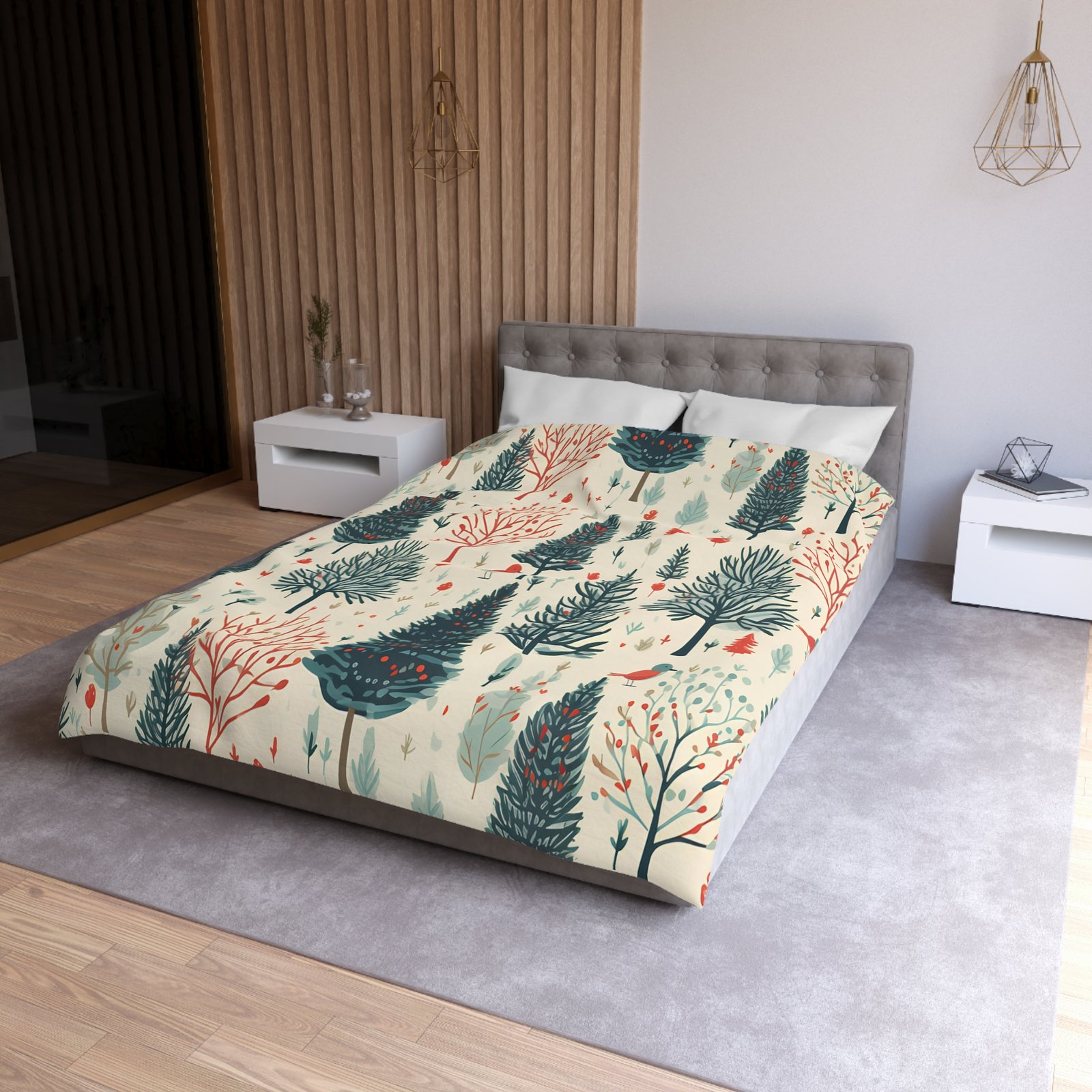 Cozy Forest Microfiber Duvet Cover | Woodland Tree Bedding, Nature Lover Gift, Christmas Decor, Cozy Bedroom, All Seasons - Image 23