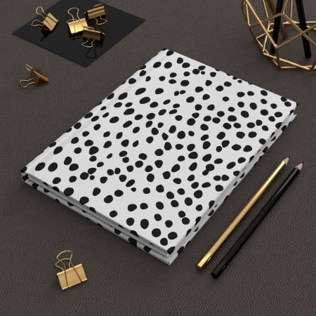 Stylish Polka Dot Hardcover Journal, Black White Notebook, Bullet Journal, Gift for Writers, School Supplies, Planner