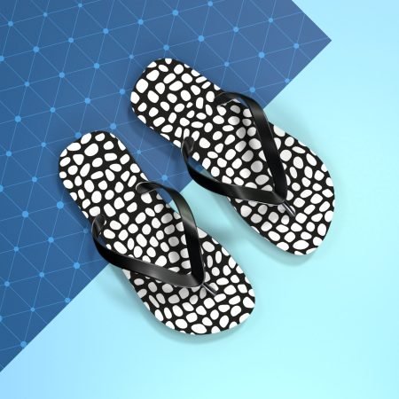 Chic Black and White Flip Flops, Stylish Sandals for Beach Days, Summer Footwear, Vacation Essentials, Trendy Poolside Accessories
