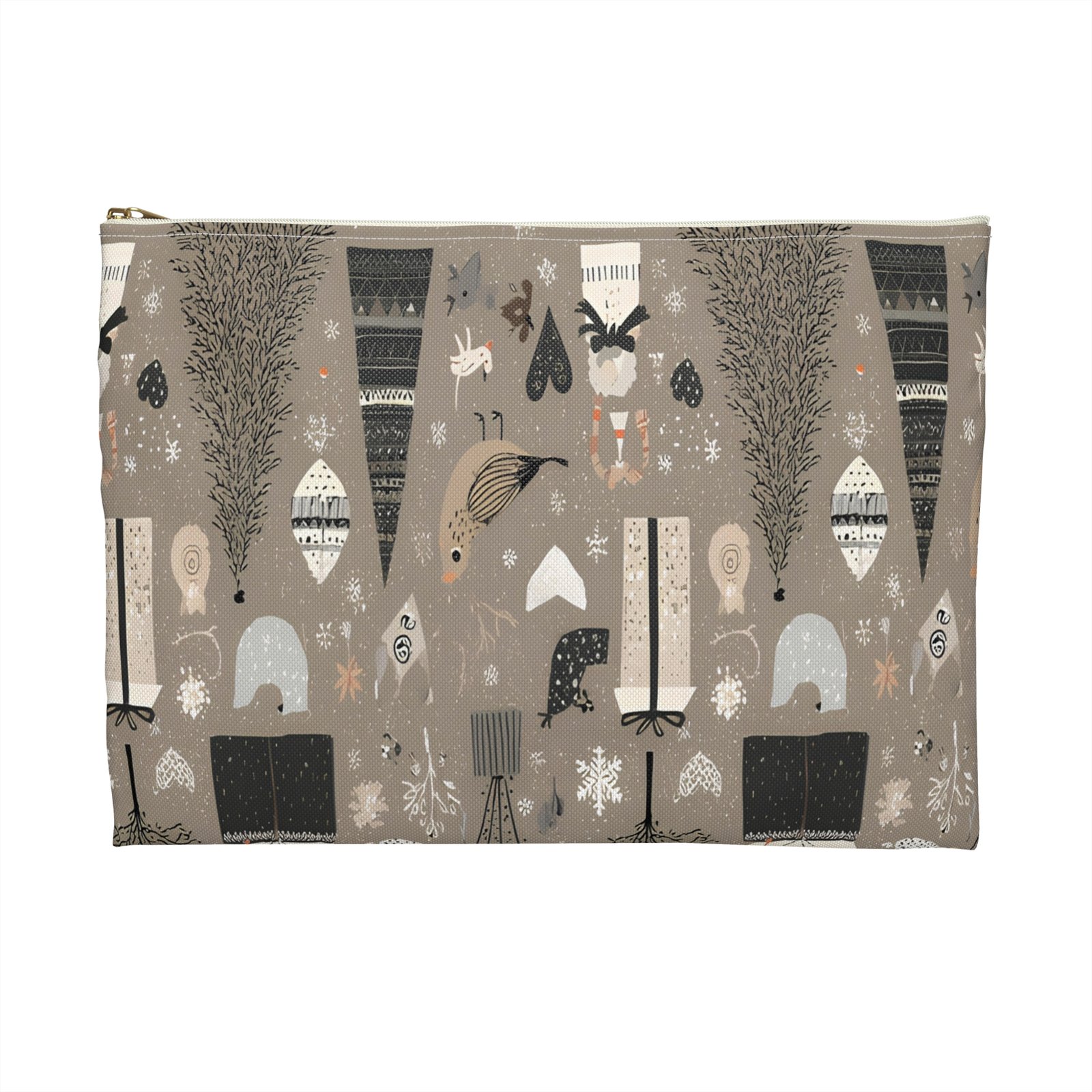 Festive Accessory Pouch with Winter Wonderland Design | Holiday Gift for Her, Makeup Bag, Organizer Pouch, Xmas Essentials, Cute Storage - Image 6