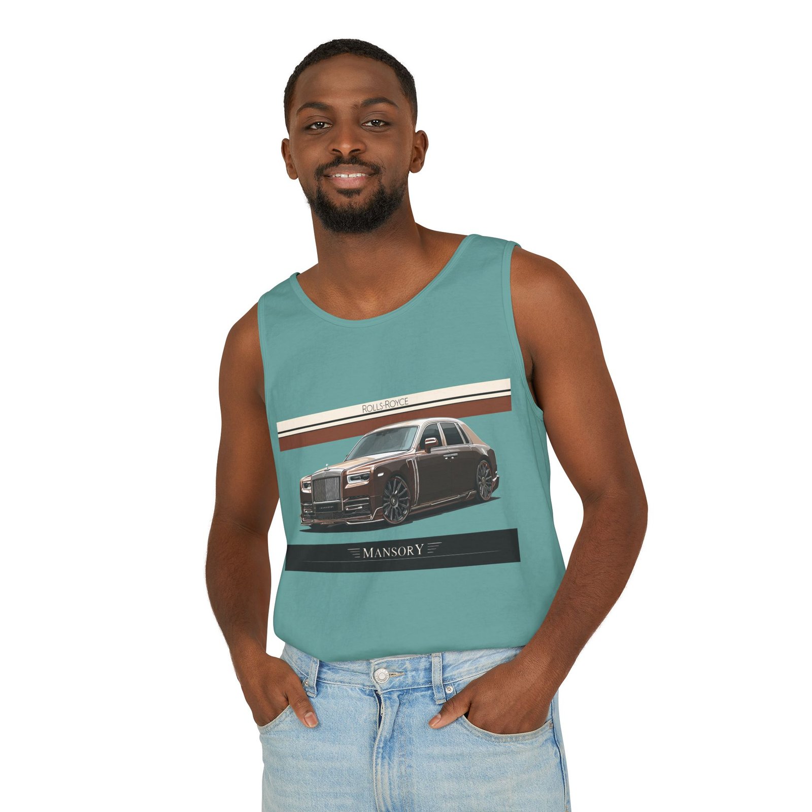 Luxury Car Graphic Unisex Tank Top, Casual Summer Wear, Perfect Gift for Car Enthusiasts, Birthday, Father's Day, Car Show Merchandise - Image 23
