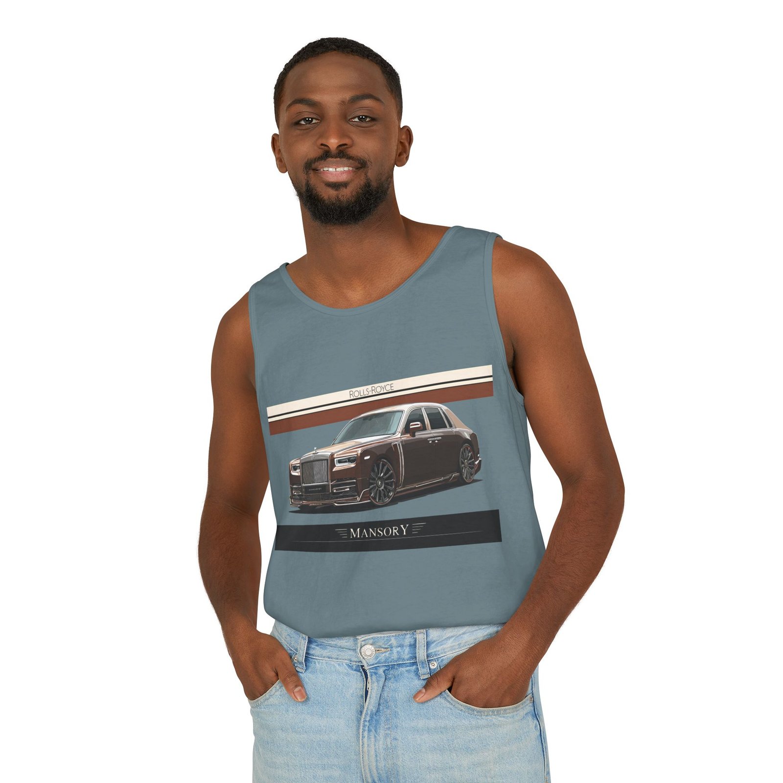 Luxury Car Graphic Unisex Tank Top, Casual Summer Wear, Perfect Gift for Car Enthusiasts, Birthday, Father's Day, Car Show Merchandise - Image 32