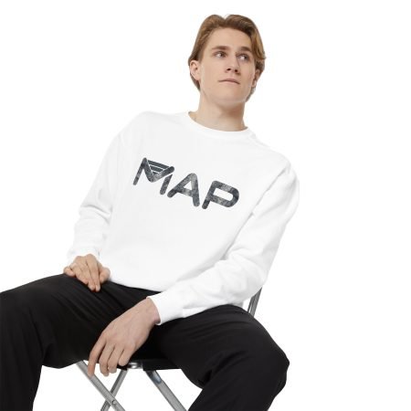 Stylish Unisex Sweatshirt with 'MAP' Graphic | Cozy Apparel for Everyday Wear, Casual Outfits, Unique Gift Idea, Trendy Fashion