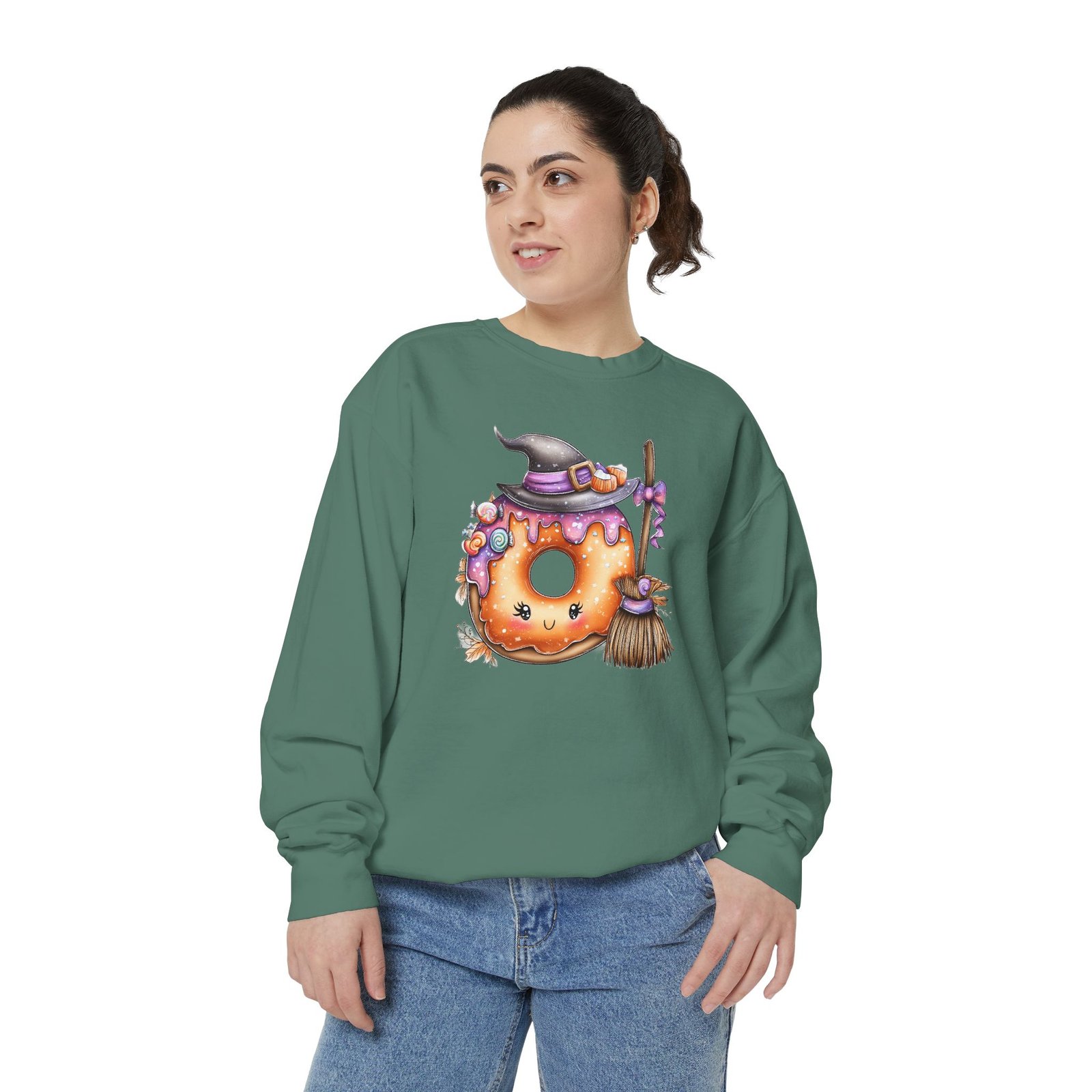 Spooky Halloween Donut Sweatshirt, Unisex Halloween Apparel, Cozy Fall Fashion, Cute Halloween Sweater, Trick-or-Treat Gift - Image 4