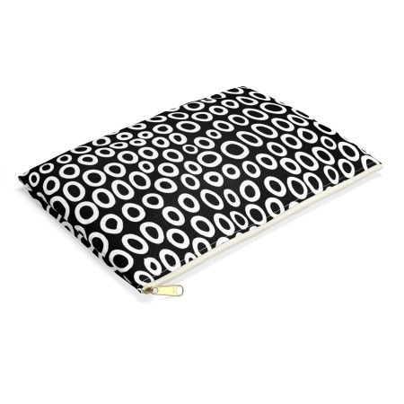 Stylish Monochrome Accessory Pouch, Trendy Makeup Bag, Travel Organizer, Gift for Her, Black and White Polka Dots