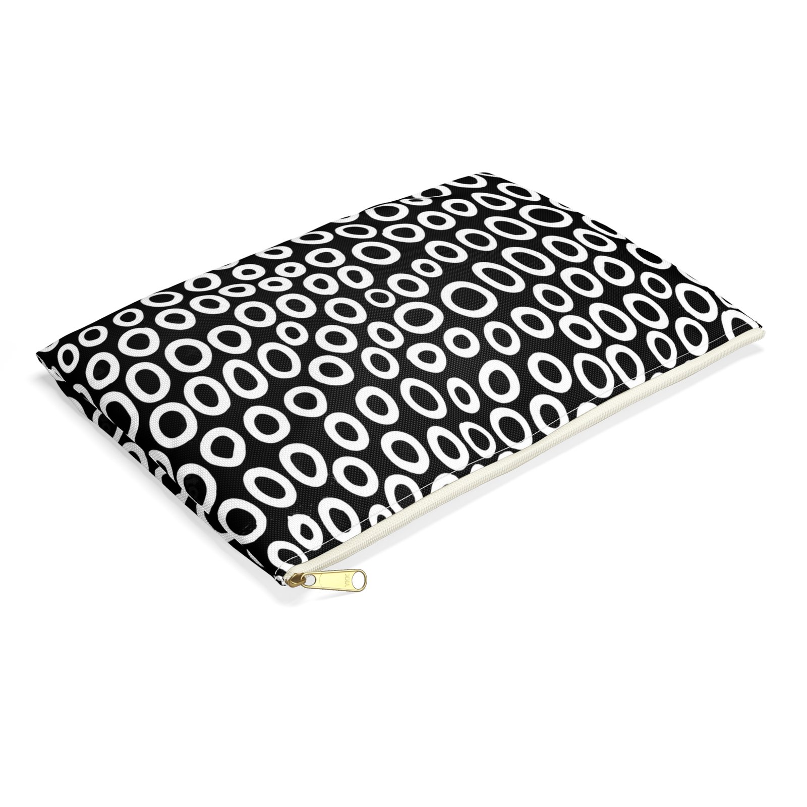 Stylish Monochrome Accessory Pouch, Trendy Makeup Bag, Travel Organizer, Gift for Her, Black and White Polka Dots