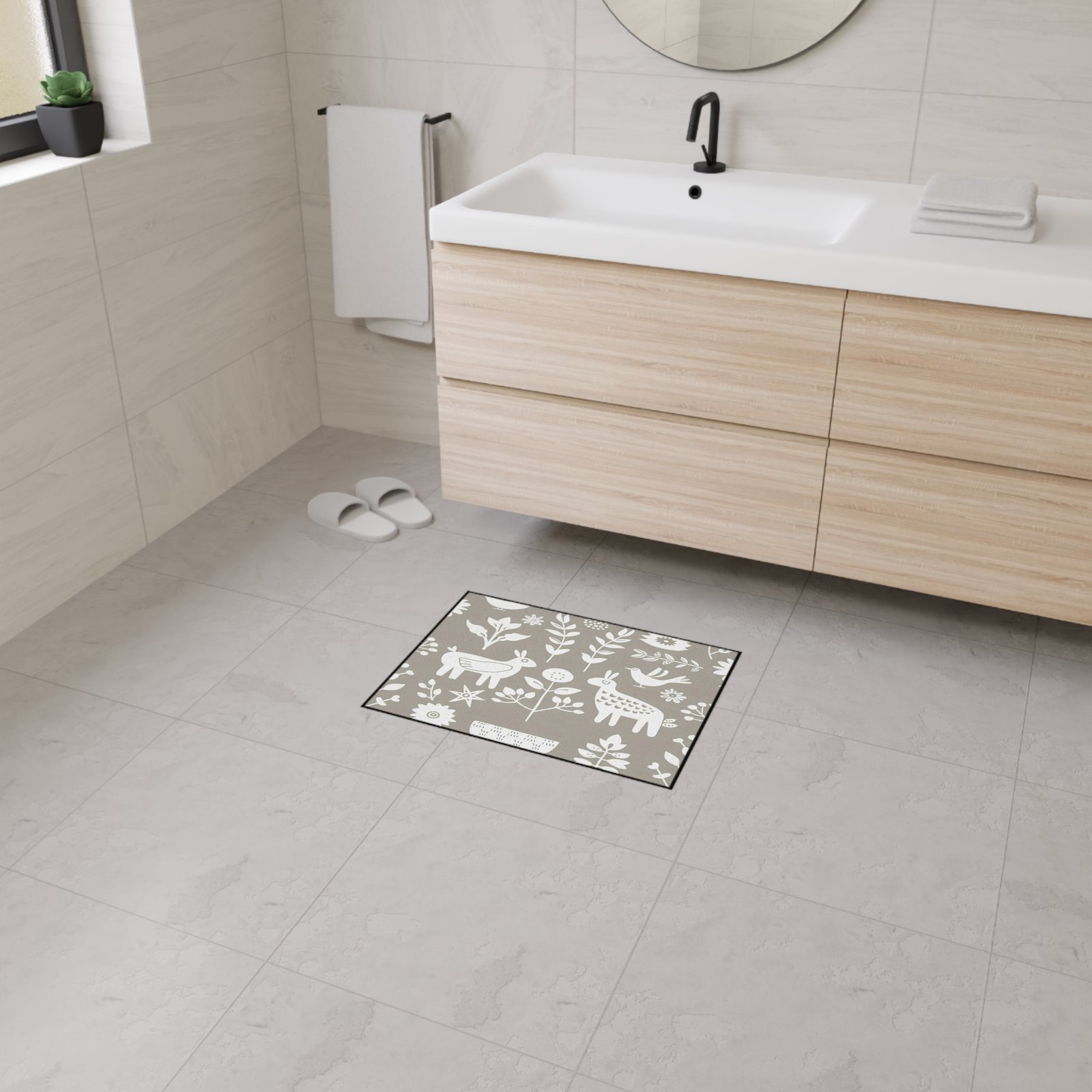 Chic Floral Heavy Duty Floor Mat for Home Decor, Outdoor Rug, Kitchen Mat, Eco-Friendly Flooring, Cute Animal Design - Image 16