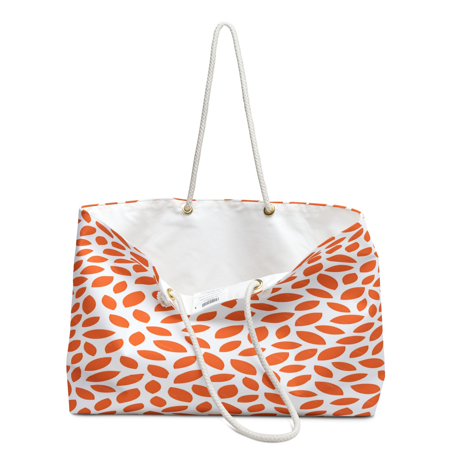 Chic Orange Print Weekender Bag, Travel Tote, Beach Bag, Overnight Bag, Stylish Carryall for Weekend Getaways
