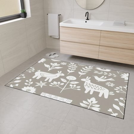 Chic Floral Heavy Duty Floor Mat for Home Decor, Outdoor Rug, Kitchen Mat, Eco-Friendly Flooring, Cute Animal Design