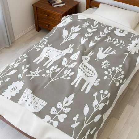 Cozy Floral Velveteen Plush Blanket, Soft Throw for Home Decor, Baby Shower Gift, Nursery Blanket, Couch Snuggle Blanket