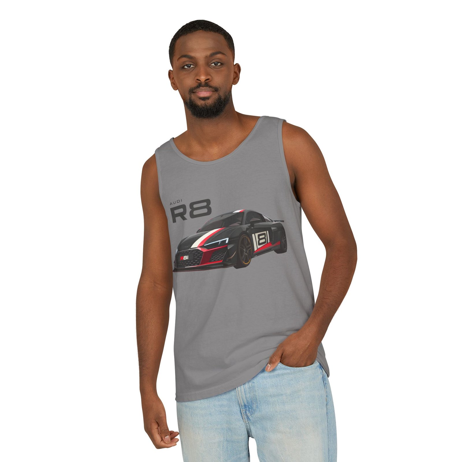 R8 Race Car Unisex Tank Top, Breathable Summer Top, Casual Wear, Gift for Car Enthusiasts, Sports Apparel, Comfortable Tank Top - Image 16