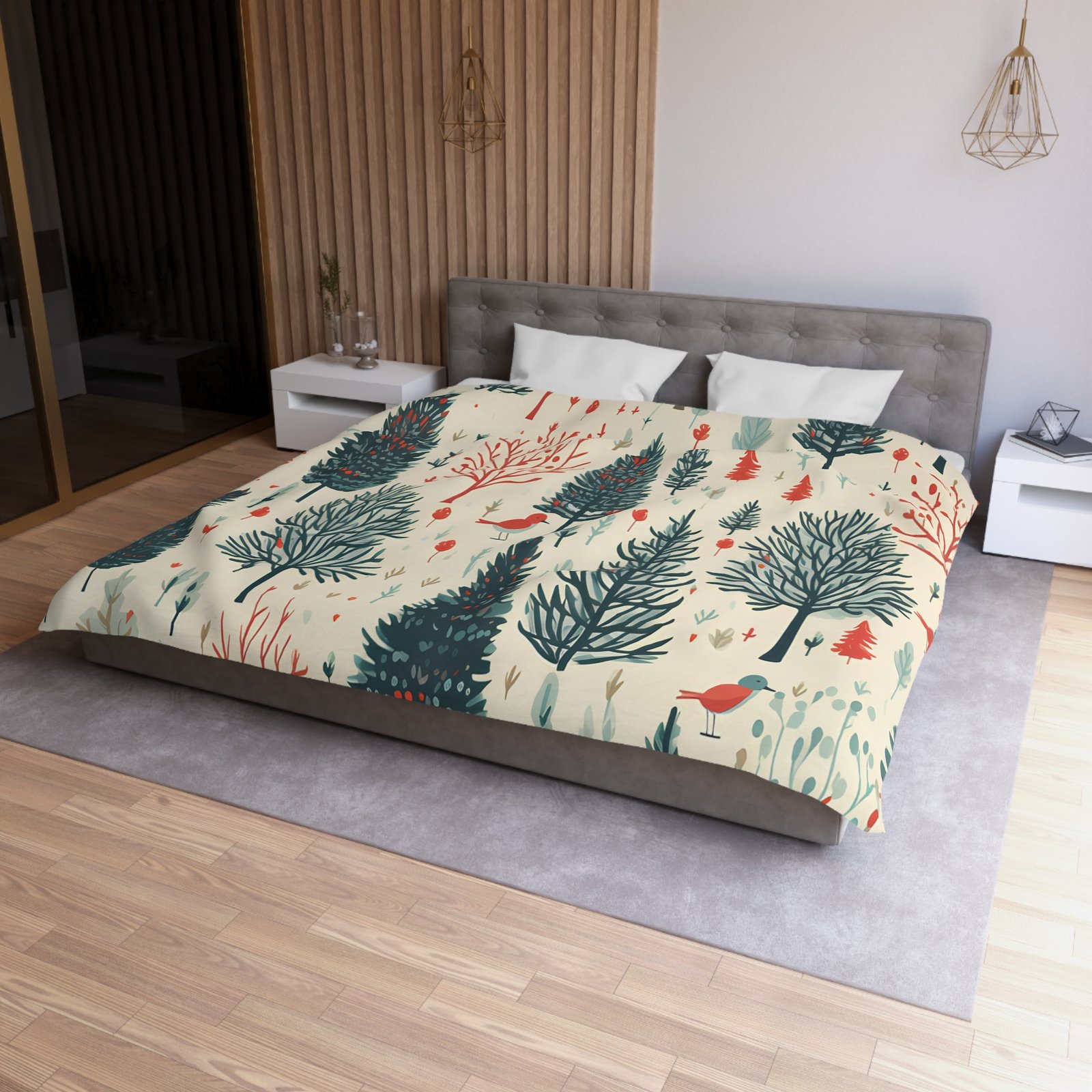 Cozy Forest Microfiber Duvet Cover | Woodland Tree Bedding, Nature Lover Gift, Christmas Decor, Cozy Bedroom, All Seasons - Image 17